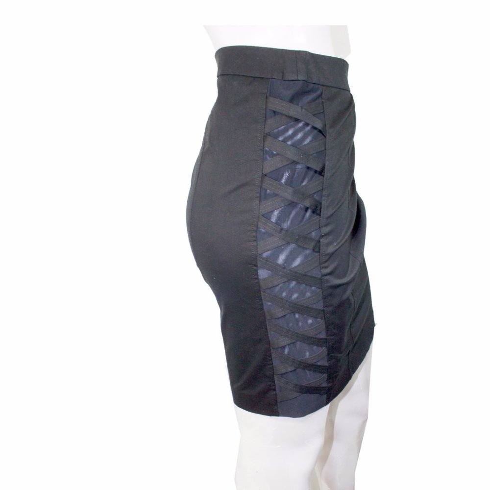 NEW VJC VERSACE  BLACK STRETCH SKIRT  IT44 8